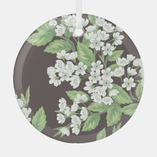 Spring pattern, green branches seamless. glass ornament