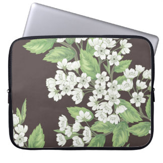 Spring pattern, green branches seamless. laptop sleeve
