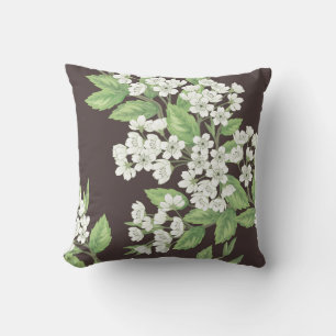 Spring pattern, green branches seamless. throw pillow