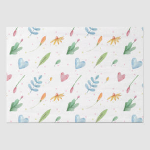 Spring pattern romantic watercolor nature-inspired tissue paper