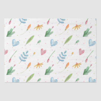 Spring pattern romantic watercolor nature-inspired tissue paper