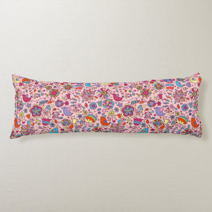 Spring pattern with colourful flowers body pillow