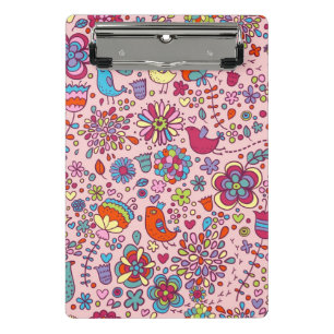 Spring pattern with colourful flowers mini clipboard