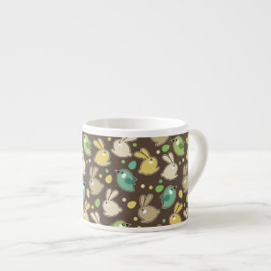 spring pattern with easter eggs,birds espresso cup