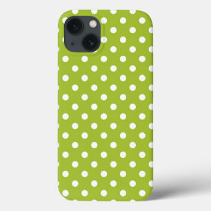 Spring pattern with white polka dots iPhone 13 case
