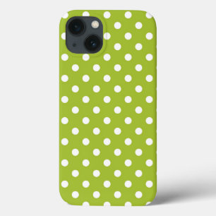 Spring pattern with white polka dots iPhone 13 case