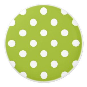Spring pattern with white polka dots ceramic knob
