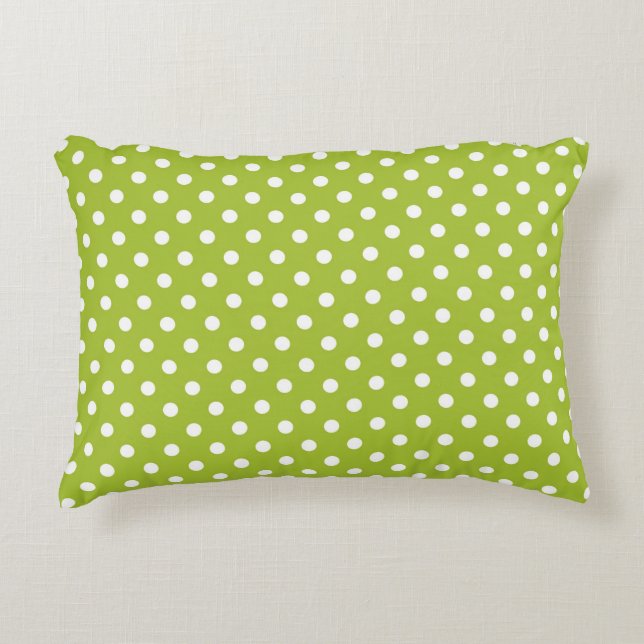 Spring pattern with white polka dots decorative pillow (Front)