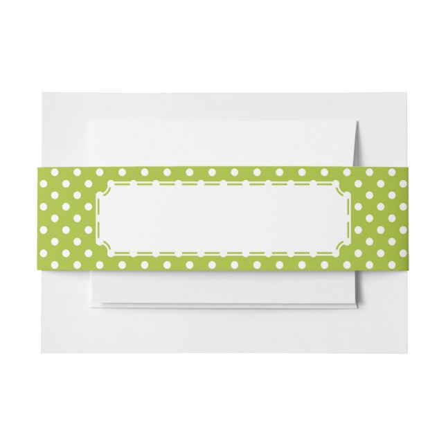 Spring pattern with white polka dots invitation belly band (Front Example)