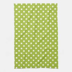 Spring pattern with white polka dots kitchen towel