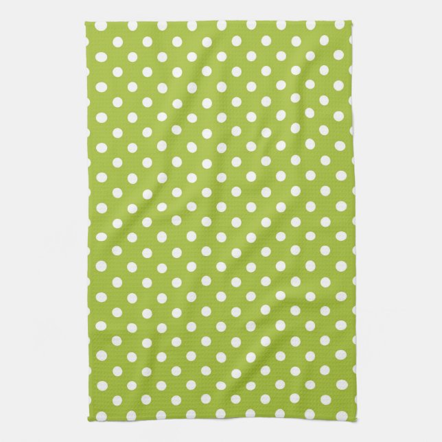 Spring pattern with white polka dots kitchen towel (Vertical)