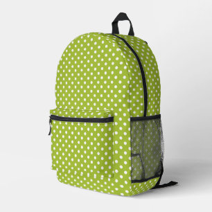 Spring pattern with white polka dots printed backpack