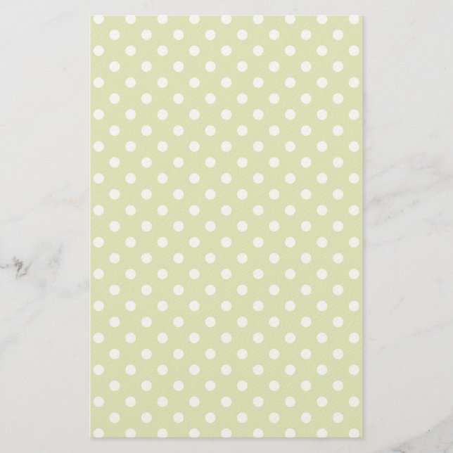 Spring pattern with white polka dots stationery (Front)