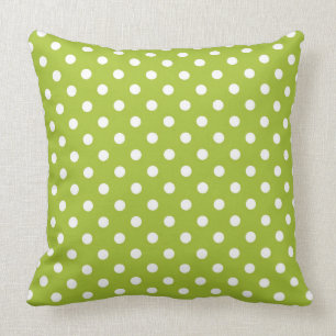 Spring pattern with white polka dots throw pillow