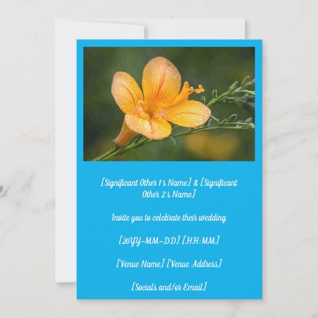 Spring Pea Partridge Flower Wedding  Invitation (Front)