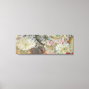 Spring Peacocks Under Blossom Tree Canvas Print