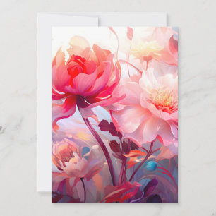 Spring Peony Bloom Garden Watercolor Announcement