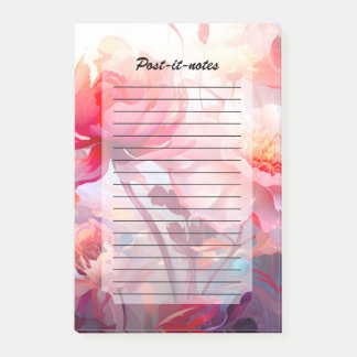 Spring Peony Bloom Garden Watercolor Post-it Notes