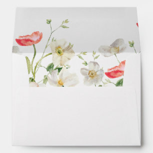 Spring Peony Watercolor Envelope Liner