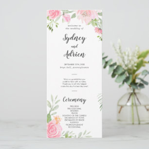 Spring Peony Wedding Program
