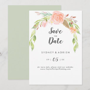 Spring Peony Wedding Save The Date