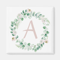 Spring peony wreath with letter customisable