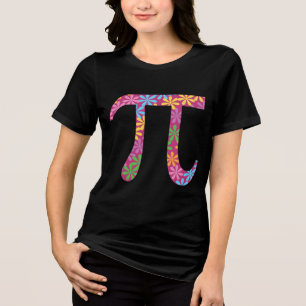 Spring Pi Colourful Floral Pi Symbol T-Shirt Tri-Blend Shirt