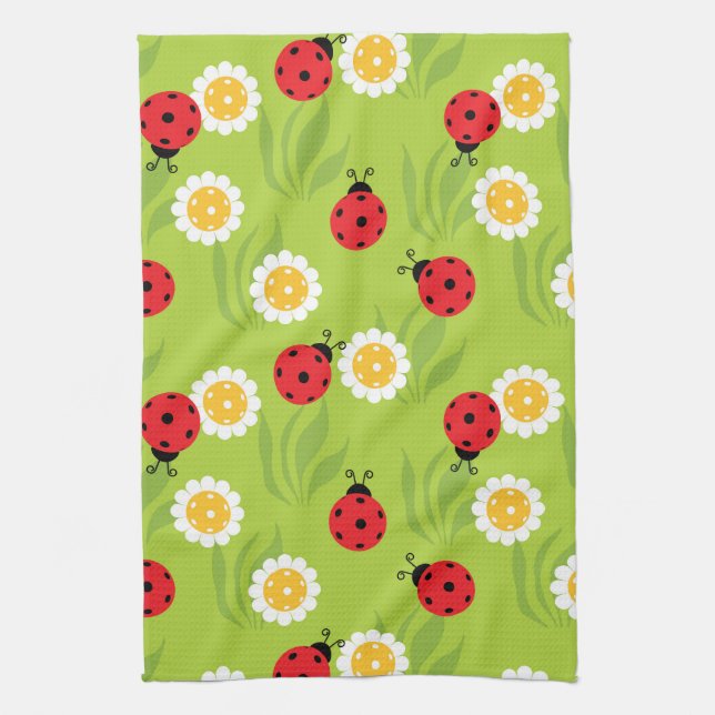Spring pickleball on fresh green kitchen towel (Vertical)