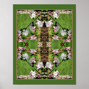 Spring Pink And White Blossoms Abstract Poster