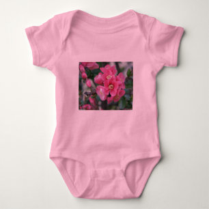 Spring Pink Blooming Flowering Quince Baby Bodysuit
