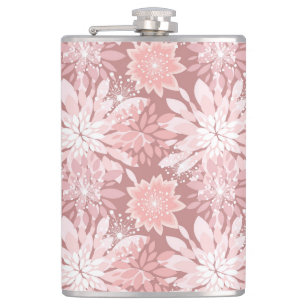 Spring pink flora patterns hip flask