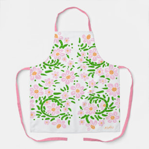 Spring Pink Floral Apron
