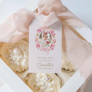 Spring Pink Floral Girl Birthday Favour Tags