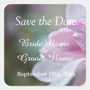 spring pink magnolia flowers save the date sticker