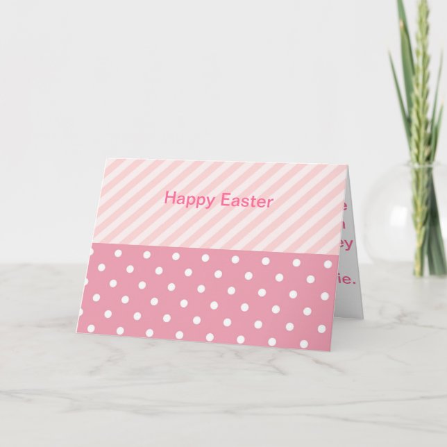 Spring Pink Patterns Holiday Card (Front)