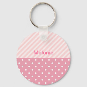 Spring Pink Patterns Keychain