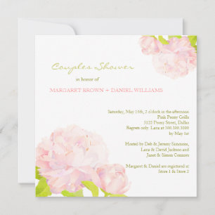 Spring Pink Peony Wedding Couples Shower Invitation