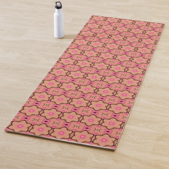 Spring Pink Rose Abstract Yoga Mat (In Situ)