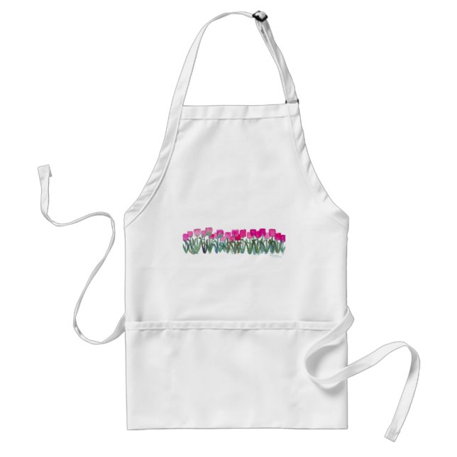 SPRING PINK TULIPS APRON (Front)