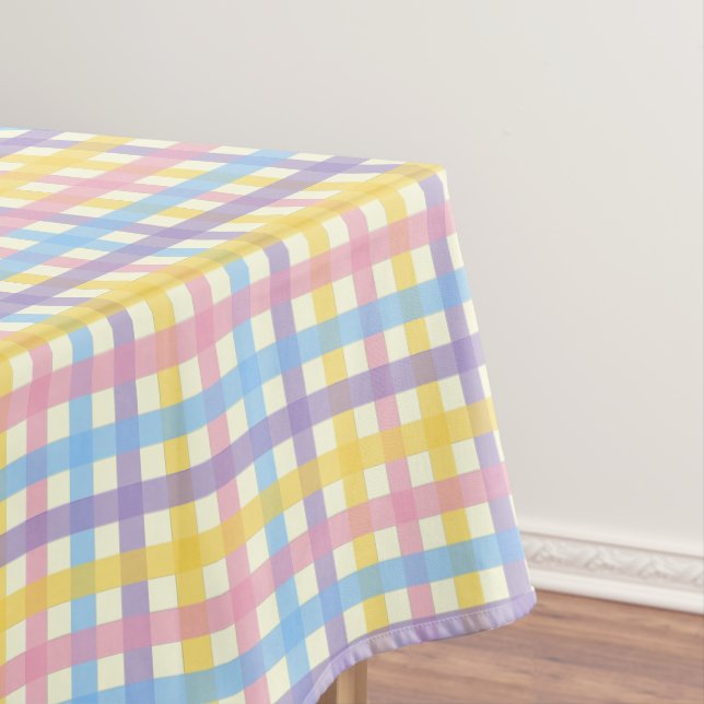 Spring Plaid in Garden Easter Tablecloth (In Situ)