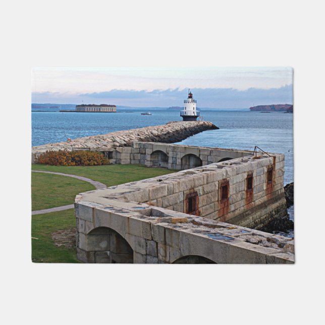 Spring Point Ledge Lighthouse, Maine Door Mat (Front)