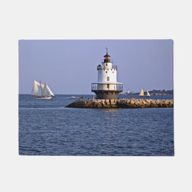 Spring Point Ledge Lighthouse, Maine Door Mat (Front)