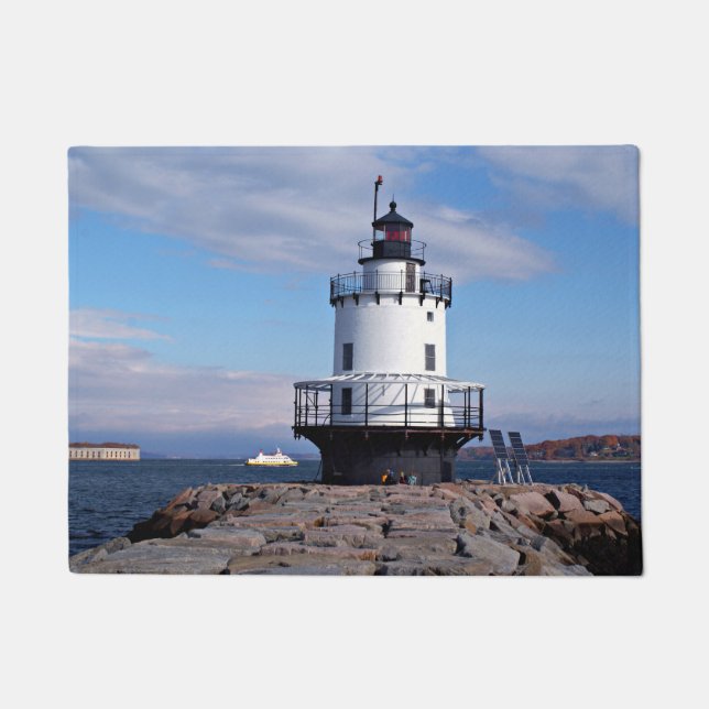 Spring Point Ledge Lighthouse, Maine Door Mat (Front)