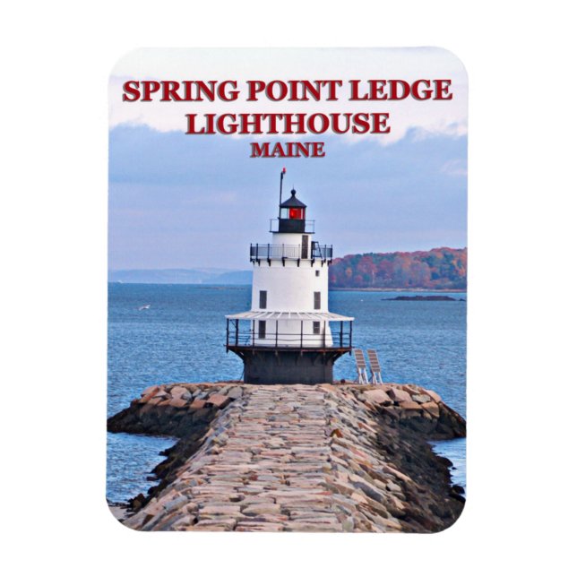 Spring Point Ledge Lighthouse, Maine Photo Magnet (Vertical)