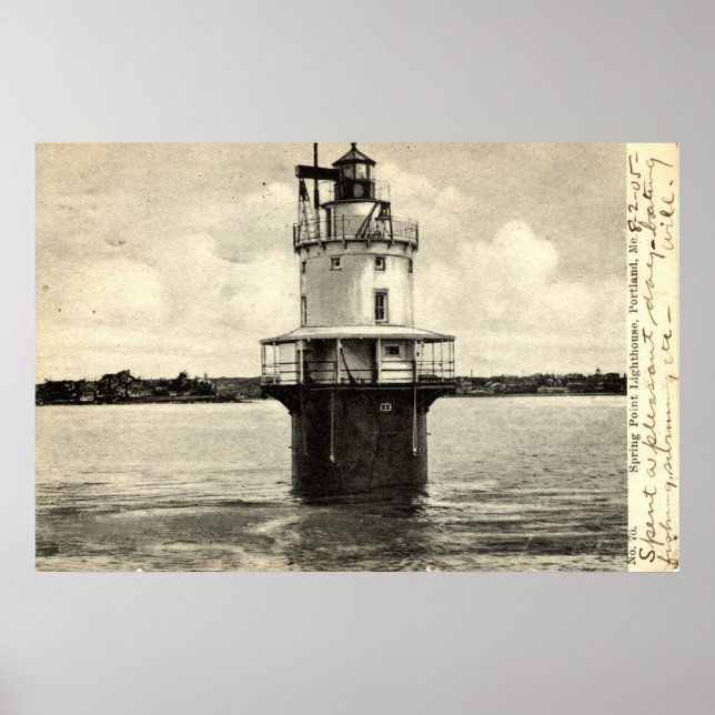 Spring Point Lighthouse, Portland Maine 1905 Poster (Front)
