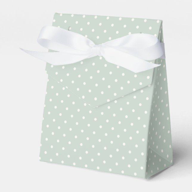 Spring Polka Dots Classic | Muted Sage Favor Box (Front Side)