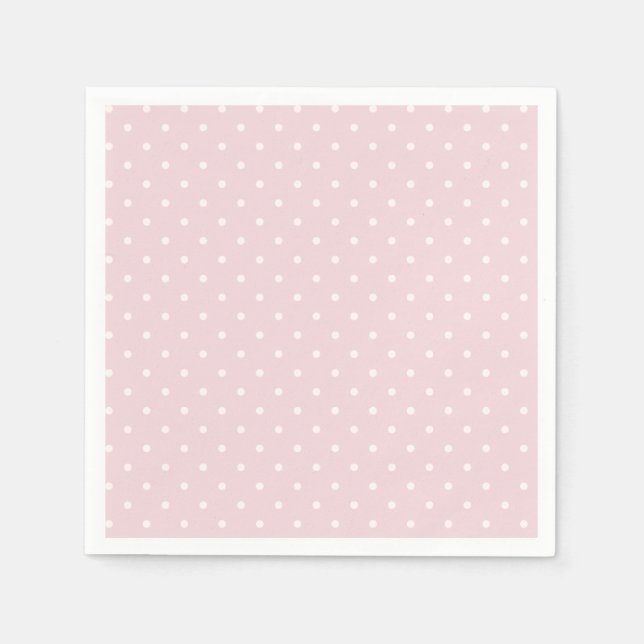 Spring Polka Dots Classic | Soft Blush Napkin (Front)