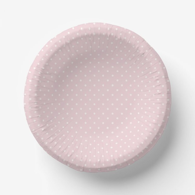 Spring Polka Dots Classic | Soft Blush Paper Plate (Front)