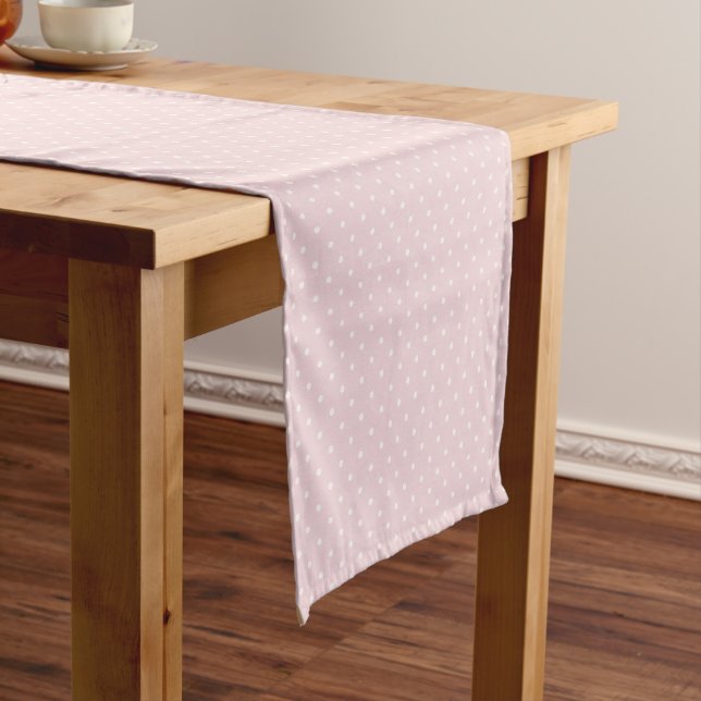 Spring Polka Dots Classic | Soft Blush Short Table Runner (In Situ)