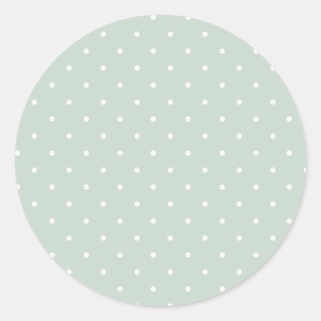Spring Polka Dots Micro | Muted Sage Classic Round Sticker (Front)
